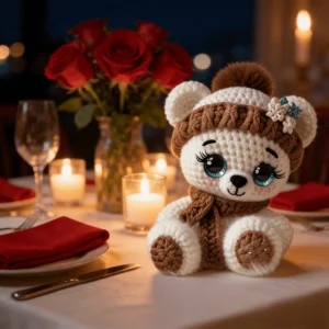 Scarf Bear Crochet Kit 2-Pack Brown Pink DIY Yarn Doll Set Full Supplies