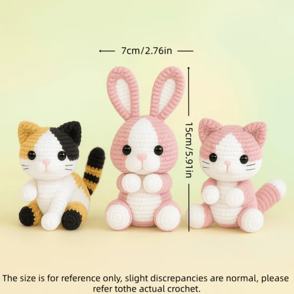 cat and bunny crochet kit Handmade Animal Plush from DIY Crochet Kit