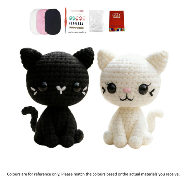 Finished Black Cat Yarn Doll from 2-Pack Crochet Kit