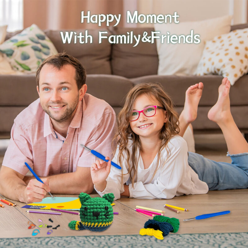 Cute crochet green cat plush as a cat lover's handmade gift