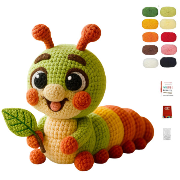 Caterpillar Crochet Kit - DIY Handmade Fuzzy Caterpillar