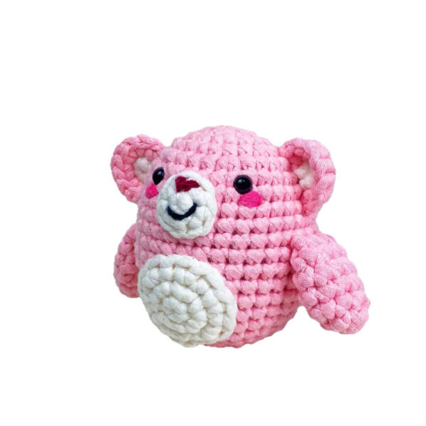 Cute crochet pink bear plush as a pastel lover's handmade gift