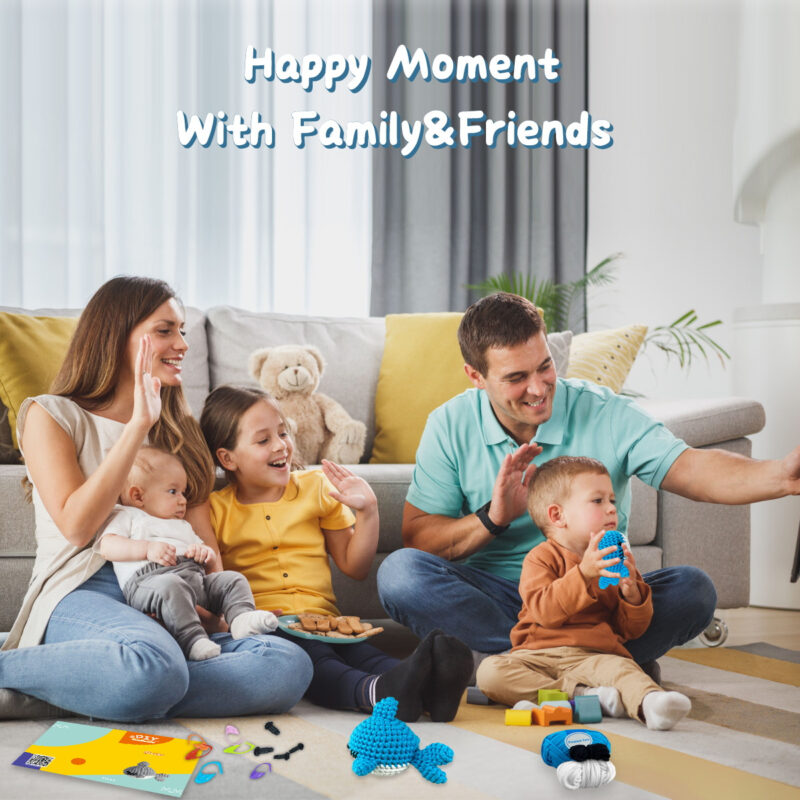 Cute crochet blue whale plush as an ocean lover's handmade gift