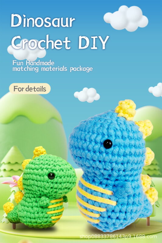 Cute crochet dinosaur plush as a dino lover's handmade gift