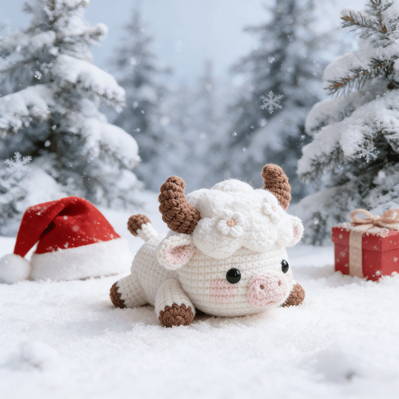 Cute Cloud Cow Handmade Ornament for Home Display