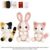 cute plush animals 2 Cats & Bunny 3-in-1 Crochet Kit