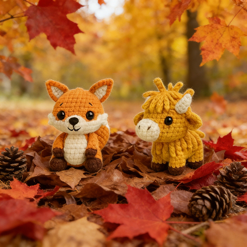 Finished Fox Yarn Doll from 2-Pack Crochet Craft Kit