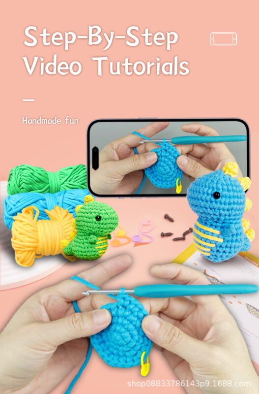 Cute crochet dinosaur plush as a dino lover's handmade gift