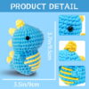 Step-by-step photo tutorial for shaping tiny crochet dinosaur body