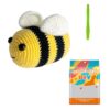 Step-by-step photo tutorial for shaping tiny crochet bee body
