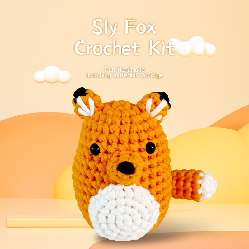 Orange Fox Crochet Plush Kit for Beginners 6 diy gift kit 39