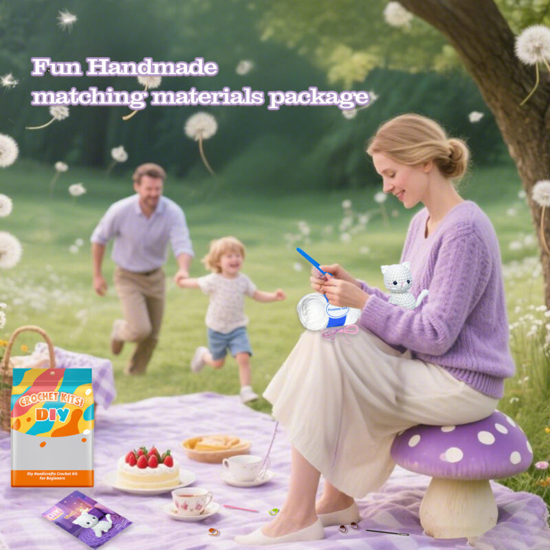 Step-by-step photo tutorial for shaping tiny crochet cat ears