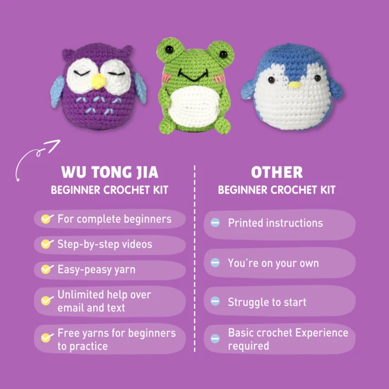 Cute 3 tiny owl crochet plush as a bird lover's handmade gift