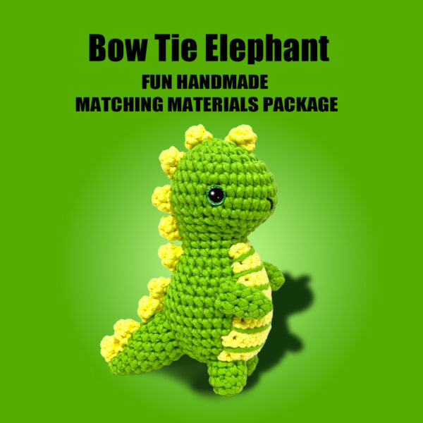 Step-by-step photo tutorial for shaping tiny crochet dinosaur arms