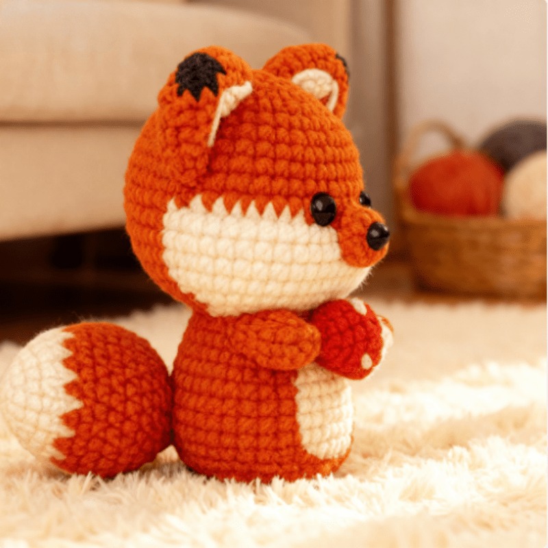 Handmade Fox Plush from DIY Crochet Kit