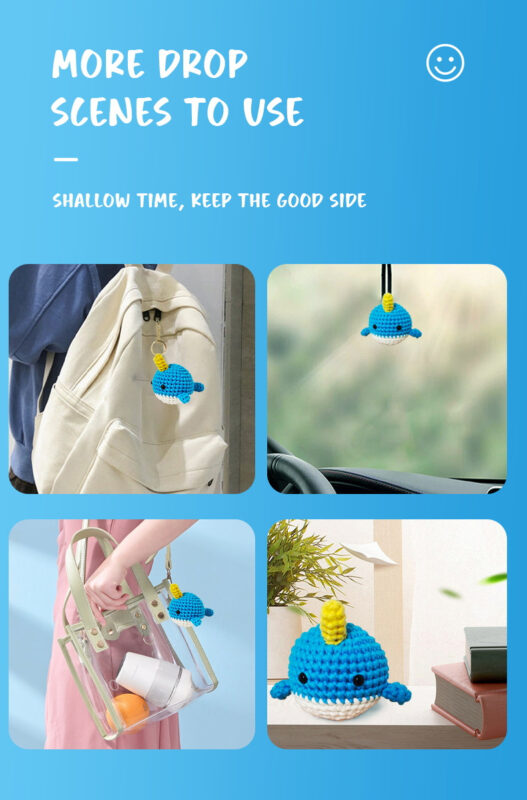 Cute crochet narwhal plush as an ocean lover's handmade gift