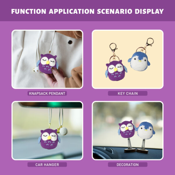 3 Tiny Owl Crochet Plush Kit for Beginners