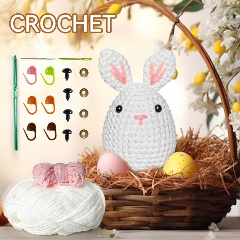 Step-by-step photo tutorial for shaping rabbit crochet plush ears