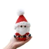 holiday decor craft Finished handmade christmas plush displayed on home shelf
