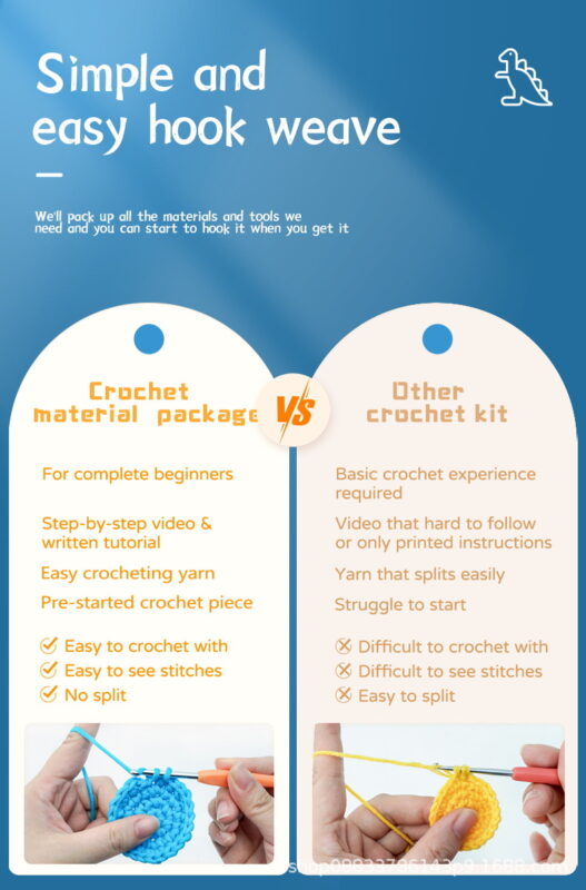 Small crochet dinosaur plush placed on a modern office desk