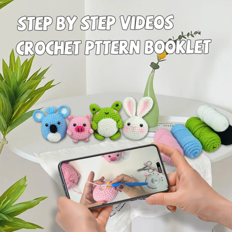 Step-by-step photo tutorial for shaping tiny crochet animal body