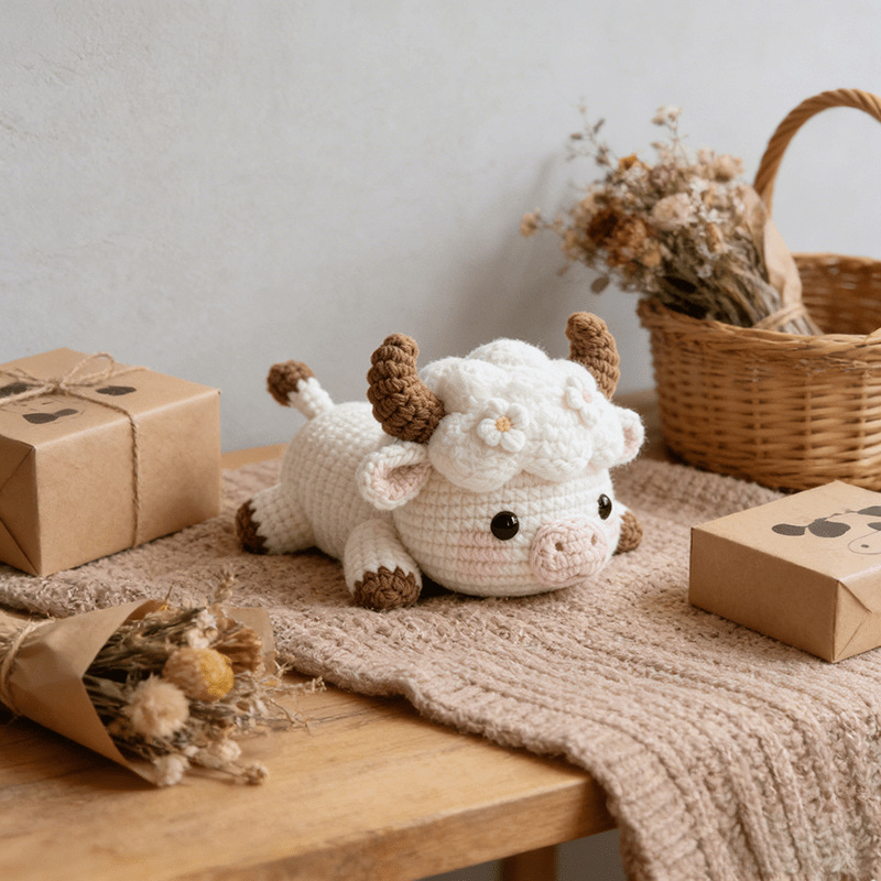 lying cloud cow crochet kit