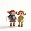 2Pcs Mini Red Hair Doll Crochet Kit