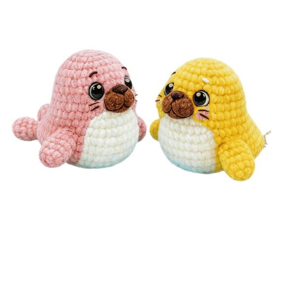 Seal and Fish Crochet Kit Contents Yarn Hook Safety Eyes Stuffing Instructions
