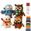 Cartoon Owl Crochet Keychain Charm Pendant