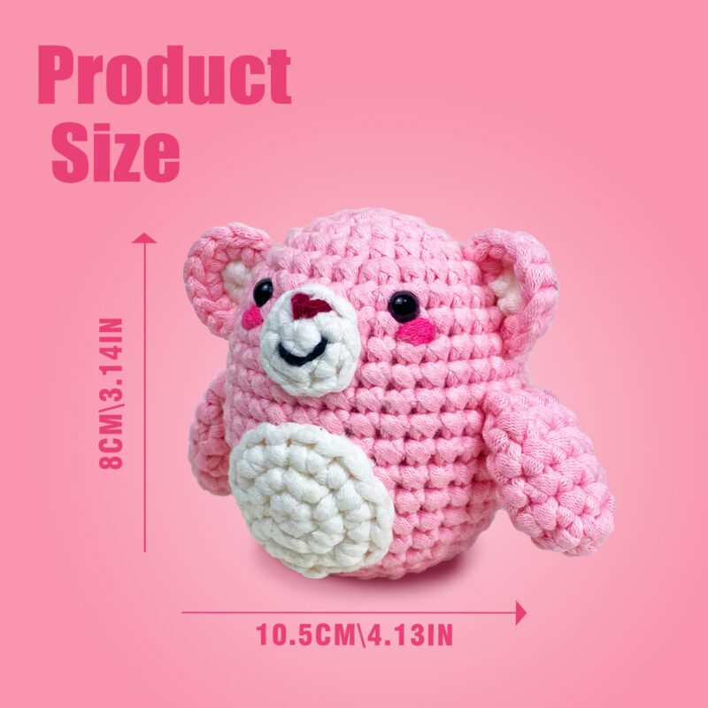 Cute crochet pink bear plush as a pastel lover's handmade gift