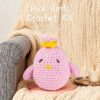 Pink Bird Crochet Kit – Cute Animal Yarn Figurine Decor