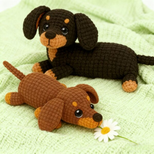 2-Pack Dachshund Crochet Kit - DIY Pair of Sausage Dogs