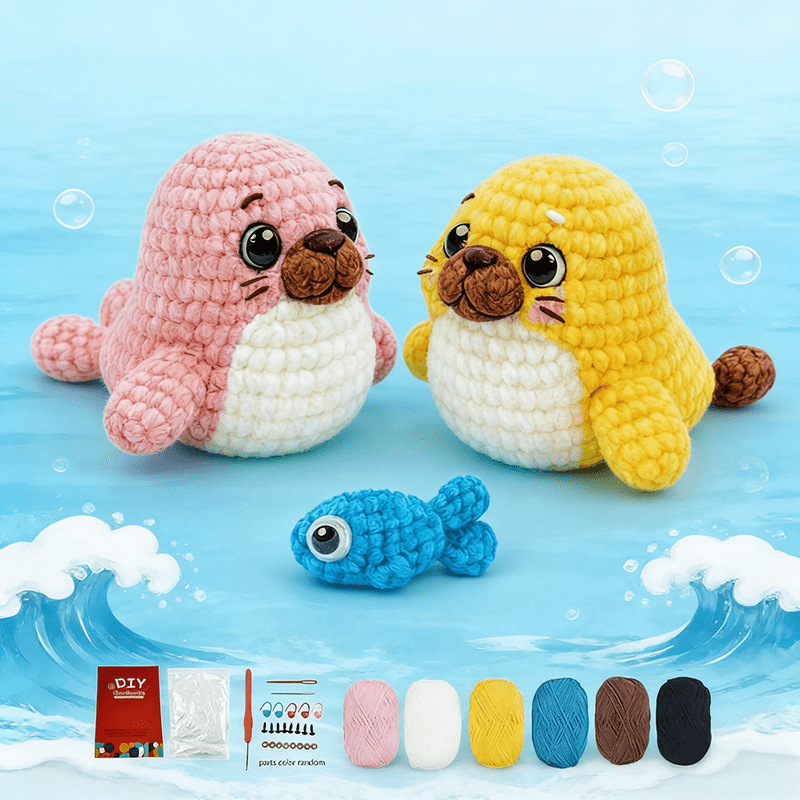 Cute Sea Animal Crochet Kit with Full Supplies
