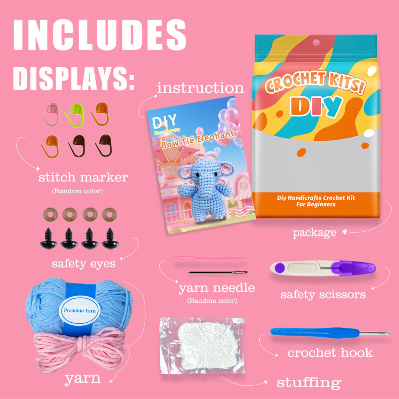 Cute crochet elephant plush as a nursery themed handmade gift