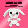tiny white bunny crochet kit Tiny White Bunny Crochet Plush Kit for Beginners