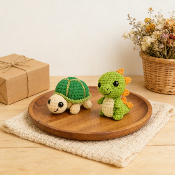 turtle dino crochet kit Handmade Turtle and Dinosaur from Turtle & Dinosaur Crochet Kit
