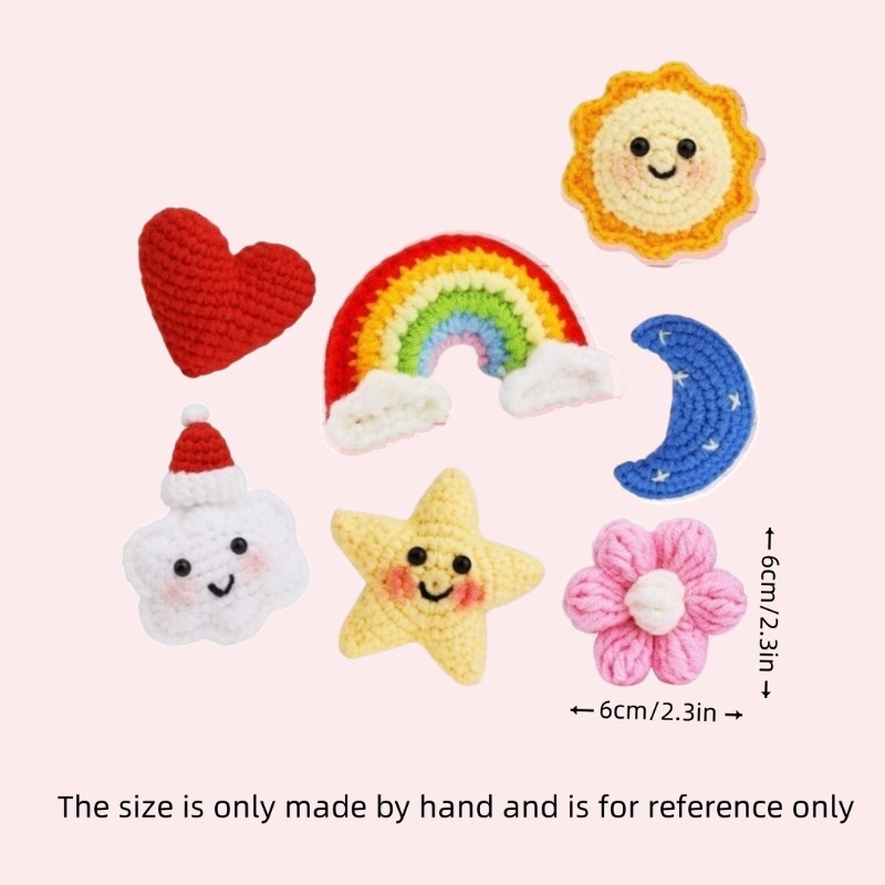 Cute crochet mini shapes attached simple daily fabric charm