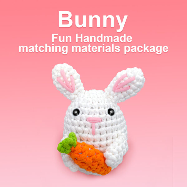 White Bunny with Carrot Crochet Kit for Beginners