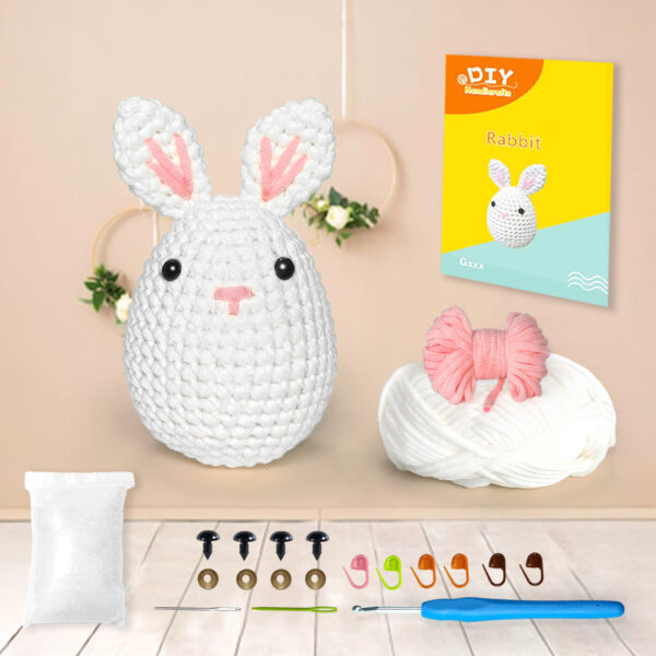White Rabbit Crochet Plush Kit for Beginners