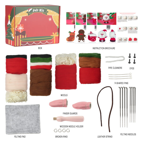 Felt santa ornament for christmas tree deco