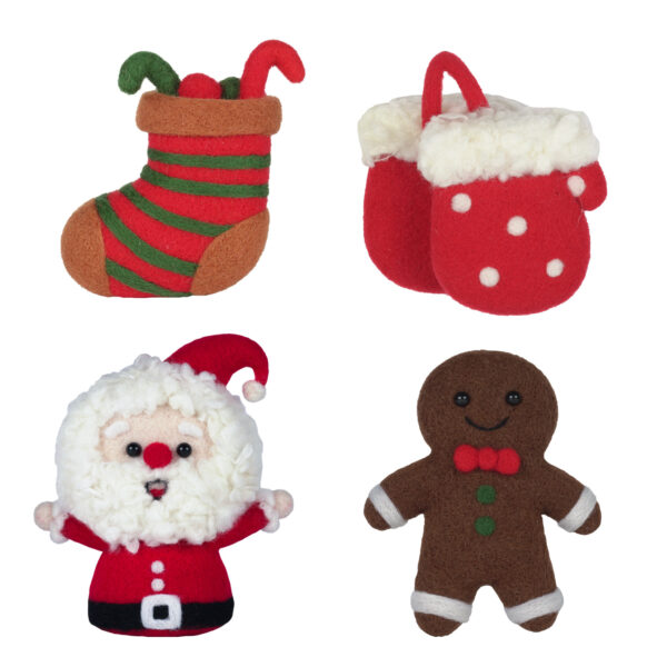 Santa claus needle felting diy kit for beginners full set
