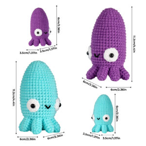 amigurumi for beginners Cuttlefish crochet kit for beginners full set