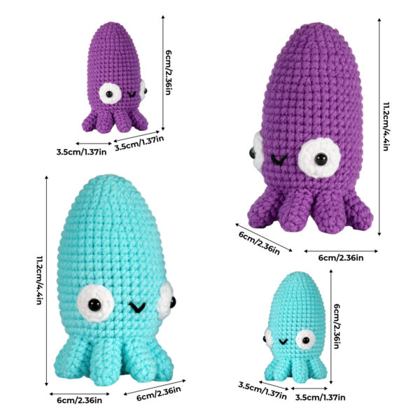 Cuttlefish crochet kit for beginners full set