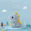 Blue rainbow dinosaur crochet kit for beginners full set