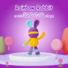 Rainbow bunny crochet kit for beginners full set