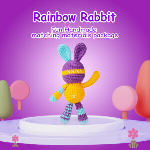 Rainbow bunny crochet kit for beginners full set
