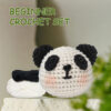 Cute panda crochet kit for beginners full set