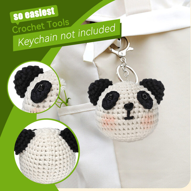 Cute panda crochet kit as handmade kids birthday gift