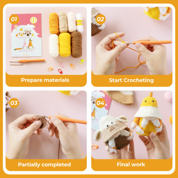 Beginner farm animal crochet step-by-step tutorial