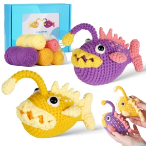 Anglerfish crochet kit for beginners full set